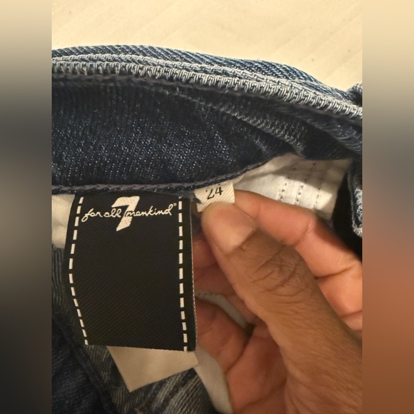 7  FOR ALL MANKIND  Denim Tie-Waist Cargo Palazzo Jeans  SIZE: 24 - Picture 10 of 12